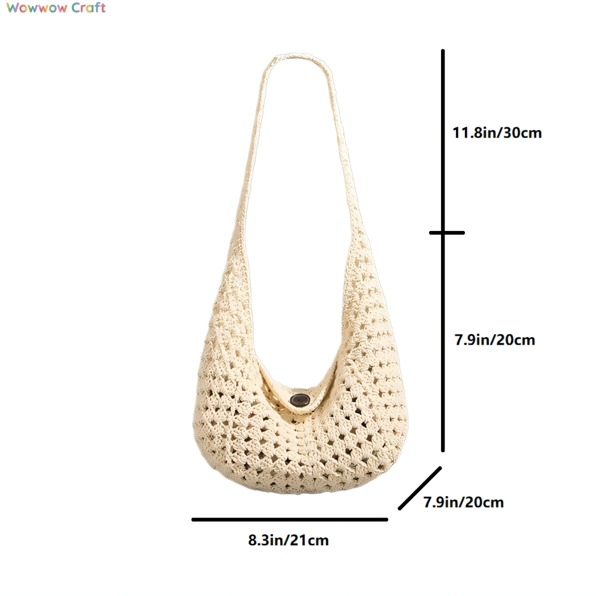Shoulder Bags,Crossbodies,Crochet Bags,Holiday Style Off-White Blue Brown Crochet Tote Bag - Crochet Shoulder Bag